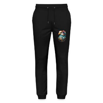 Eagle View: Mountain Landscape and Majesty of the Skies - Stanley/Stella Mover Unisex Organic Jogging Trousers - black - Front - Marisol (170cm) & Nik (191cm)