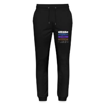 Brazilian Jiu Jitsu Belt Colors BJJ Gift - Stanley/Stella Mover Unisex Organic Jogging Trousers - black - Front - Marisol (170cm) & Nik (191cm)