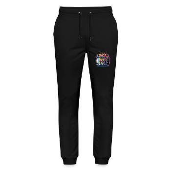Back To The 90s 90s 90s 90s 90s Party 90s - Stanley/Stella Mover Unisex Organic Jogging Trousers - black - Front - Marisol (170cm) & Nik (191cm)