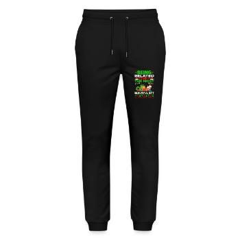 Being Related To Me – Funny Christmas Saying - Stanley/Stella Mover Unisex Organic Jogging Trousers - black - Front - Marisol (170cm) & Nik (191cm)