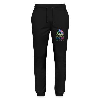 Dolphin Watercolor My Dolphin Is - Stanley/Stella Mover Unisex Organic Jogging Trousers - black - Front - Marisol (170cm) & Nik (191cm)