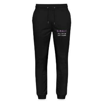 Single Stress is now gone Life's easier - Stanley/Stella Mover Unisex Organic Jogging Trousers - black - Front - Marisol (170cm) & Nik (191cm)