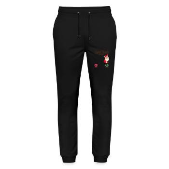 Weihnachten nennt Weihnachtspyjama lustigen Baum - Stanley/Stella Unisex Bio Jogginghose Mover  - Schwarz - Vorne - Marisol (170cm) & Nik (191cm)