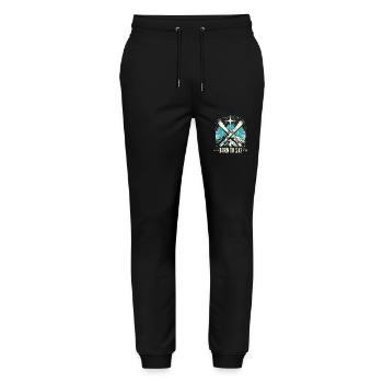 Born To Ski Skiing Ski Sayings Après Ski - Stanley/Stella Mover Unisex Organic Jogging Trousers - black - Front - Marisol (170cm) & Nik (191cm)