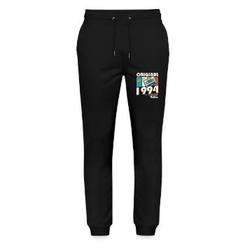 29e anniversaire Cassette Novembre Vintage 1994 - Pantalon de jogging bio MOVER Stanley/Stella unisexe - noir - Devant - Marisol (170cm) & Nik (191cm)