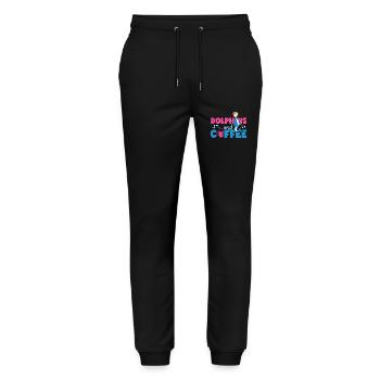 Dolphin Coffee Dolphins And Coffee - Stanley/Stella Unisex Bio Jogginghose Mover  - Schwarz - Vorne - Marisol (170cm) & Nik (191cm)