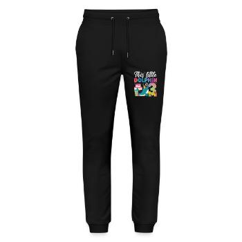 Dolphin 3rd Birthday Watercolor - Stanley/Stella Unisex Bio Jogginghose Mover  - Schwarz - Vorne - Marisol (170cm) & Nik (191cm)
