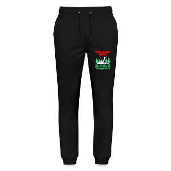 Hiking Hiker Nature Trekking Outdoor Mountaineerin - Stanley/Stella Mover Unisex Organic Jogging Trousers - black - Front - Marisol (170cm) & Nik (191cm)