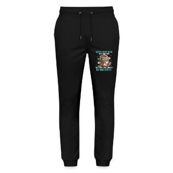 Eule Kaffee Lustiger Spruch - Stanley/Stella Unisex Bio Jogginghose Mover  - Schwarz - Vorne - Marisol (170cm) & Nik (191cm)