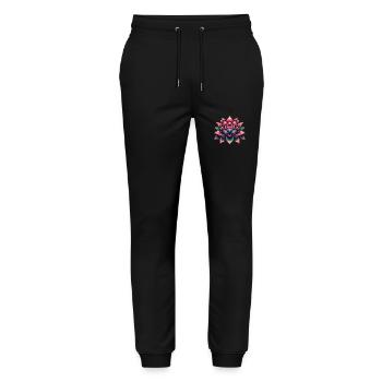 Lotus Flower - Stanley/Stella Mover Unisex Organic Jogging Trousers - black - Front - Marisol (170cm) & Nik (191cm)