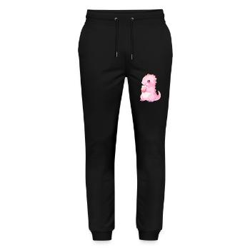 Kawaii Dinosaur Drinks Boba Bubble Tea Chibi - Stanley/Stella Mover Unisex Organic Jogging Trousers - black - Front - Marisol (170cm) & Nik (191cm)