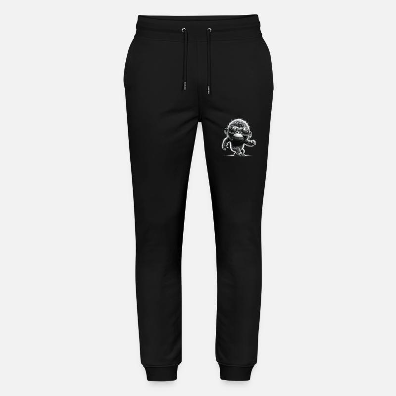 Gorilla mit Sonnenbrille - Stanley/Stella Unisex Bio Jogginghose Mover - Schwarz