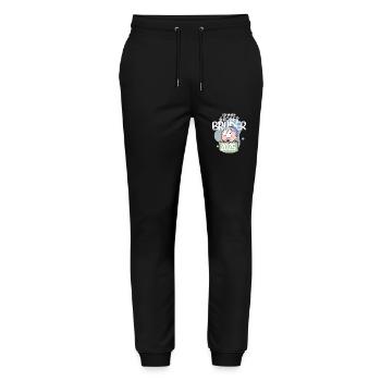 Großer Bruder 2025 - Stanley/Stella Unisex Bio Jogginghose Mover  - Schwarz - Vorne - Marisol (170cm) & Nik (191cm)