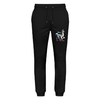 Lama coureur : le fitness avec style - Pantalon de jogging bio MOVER Stanley/Stella unisexe - noir - Devant - Marisol (170cm) & Nik (191cm)