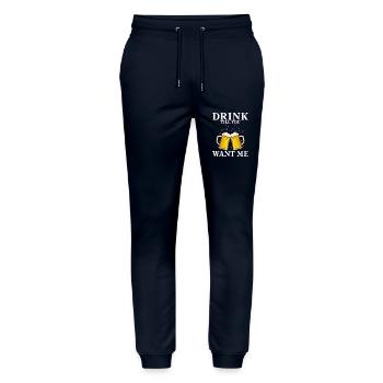 Trink, Bis Du Mich Willst - Stanley/Stella Unisex Bio Jogginghose Mover  - Navy - Vorne - Marisol (170cm) & Nik (191cm)