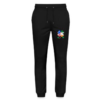 Irish Puerto Rican Flag Ireland Shamrock - Stanley/Stella Mover Unisex Organic Jogging Trousers - black - Front - Marisol (170cm) & Nik (191cm)