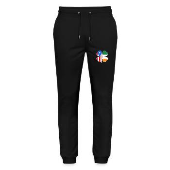 Drapeau portoricain irlandais trèfle d’Irlande - Pantalon de jogging bio MOVER Stanley/Stella unisexe - noir - Devant - Marisol (170cm) & Nik (191cm)