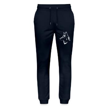 Malinois, dog head, silver drawing - Stanley/Stella Mover Unisex Organic Jogging Trousers - navy - Front - Marisol (170cm) & Nik (191cm)