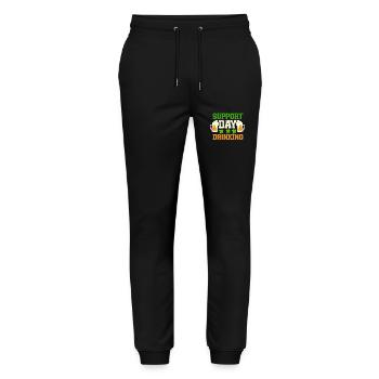 Unterstützung Tag trinken irische Kleeblatt lustig - Stanley/Stella Unisex Bio Jogginghose Mover  - Schwarz - Vorne - Marisol (170cm) & Nik (191cm)