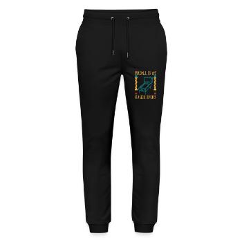 Expert en flipper Mon chemin autour du joueur de machine - Pantalon de jogging bio MOVER Stanley/Stella unisexe - noir - Devant - Marisol (170cm) & Nik (191cm)