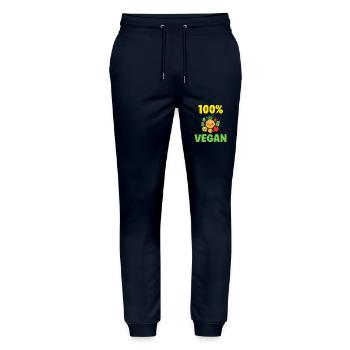 Humour petit légumes vegan - Pantalon de jogging bio MOVER Stanley/Stella unisexe - marine - Devant - Marisol (170cm) & Nik (191cm)