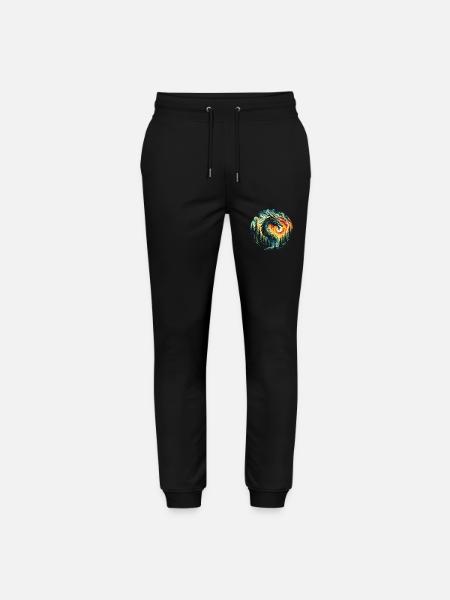 Sunrise with dragon - Stanley/Stella Mover Unisex Organic Jogging Trousers - black