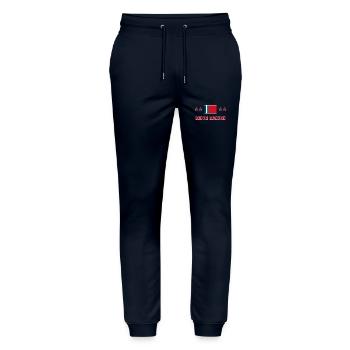Maluku du Sud - Pantalon de jogging bio MOVER Stanley/Stella unisexe - marine - Devant - Marisol (170cm) & Nik (191cm)