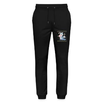 Kawaii Dragon in Ugly Christmas Sweater Style - Stanley/Stella Mover Unisex Organic Jogging Trousers - black - Front - Marisol (170cm) & Nik (191cm)