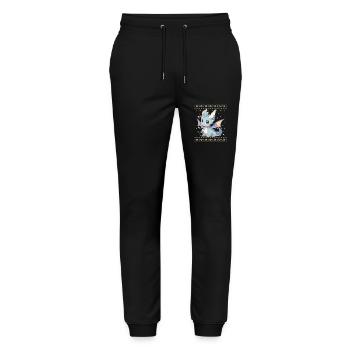 Kawaii Dragon in Ugly Christmas Sweater Style - Stanley/Stella Mover Unisex Organic Jogging Trousers - black - Front - Marisol (170cm) & Nik (191cm)