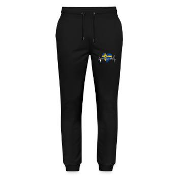 Stockholm Skyline Herzschlag Herz I Love Schweden - Stanley/Stella Unisex Bio Jogginghose Mover  - Schwarz - Vorne - Marisol (170cm) & Nik (191cm)