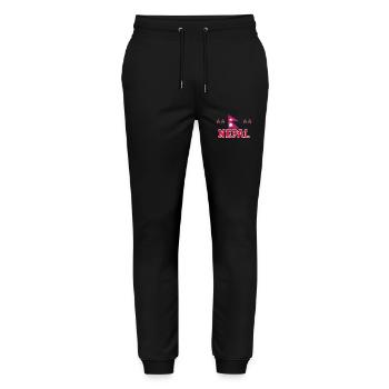 Nepal - Stanley/Stella Mover Unisex Organic Jogging Trousers - black - Front - Marisol (170cm) & Nik (191cm)