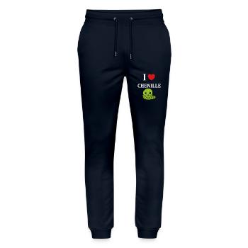 Chenilles insecte Amour petite chenille - Pantalon de jogging bio MOVER Stanley/Stella unisexe - marine - Devant - Marisol (170cm) & Nik (191cm)