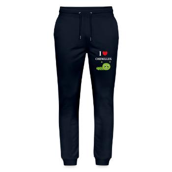 Chenilles insecte Amour petite chenille - Pantalon de jogging bio MOVER Stanley/Stella unisexe - marine - Devant - Marisol (170cm) & Nik (191cm)