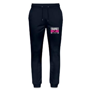Bulldozer Driver Mom The Idol Construction Vehicle - Stanley/Stella Mover Unisex Organic Jogging Trousers - navy - Front - Marisol (170cm) & Nik (191cm)