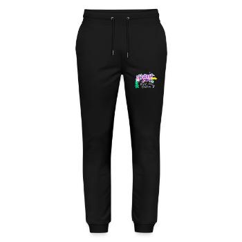 "Es eskaliert eh" Party Kostüm für Weihnachten - Stanley/Stella Unisex Bio Jogginghose Mover  - Schwarz - Vorne - Marisol (170cm) & Nik (191cm)