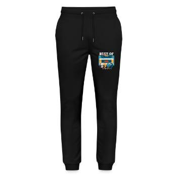 40th Birthday December Vintage 1983 Cassette Tape - Stanley/Stella Mover Unisex Organic Jogging Trousers - black - Front - Marisol (170cm) & Nik (191cm)