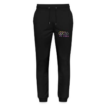 Nurse Midwife Birth Worker Tie Dye - Stanley/Stella Unisex Bio Jogginghose Mover  - Schwarz - Vorne - Marisol (170cm) & Nik (191cm)