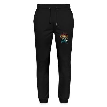 Brasser le bonheur, une tasse à la fois Sachet de thé Thé D - Pantalon de jogging bio MOVER Stanley/Stella unisexe - noir - Devant - Marisol (170cm) & Nik (191cm)