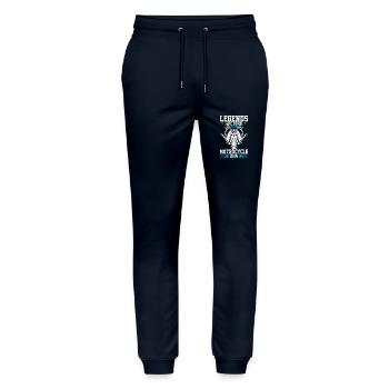Legenden Werden Mit Motorrad-Dna Geboren - Stanley/Stella Unisex Bio Jogginghose Mover  - Navy - Vorne - Marisol (170cm) & Nik (191cm)