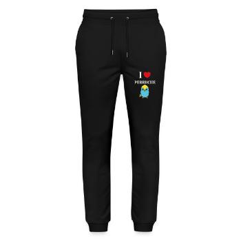 Oiseaux perruches humour petite perruche - Pantalon de jogging bio MOVER Stanley/Stella unisexe - noir - Devant - Marisol (170cm) & Nik (191cm)
