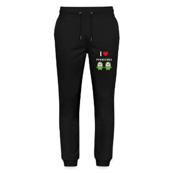 Oiseaux pérruche humour petite perruche - Pantalon de jogging bio MOVER Stanley/Stella unisexe - noir - Devant - Marisol (170cm) & Nik (191cm)