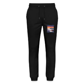 Vacances de ski à Jackson Hole, Wyoming Ski Resort - Pantalon de jogging bio MOVER Stanley/Stella unisexe - noir - Devant - Marisol (170cm) & Nik (191cm)