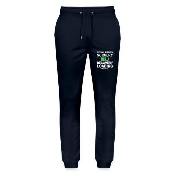 Wirbelsäulenversteifungschirurgie Erholung Belastung Lendenwirbelsäule - Stanley/Stella Unisex Bio Jogginghose Mover  - Navy - Vorne - Marisol (170cm) & Nik (191cm)
