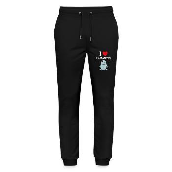 Drôle bébé minimaliste simple petit lamantin - Pantalon de jogging bio MOVER Stanley/Stella unisexe - noir - Devant - Marisol (170cm) & Nik (191cm)