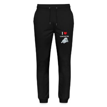 Drôle bébé minimaliste simple petit lamantin - Pantalon de jogging bio MOVER Stanley/Stella unisexe - noir - Devant - Marisol (170cm) & Nik (191cm)