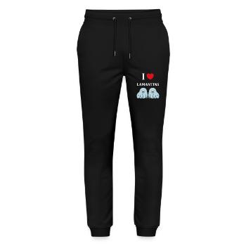 Drôle bébé minimaliste simple petit lamantin - Pantalon de jogging bio MOVER Stanley/Stella unisexe - noir - Devant - Marisol (170cm) & Nik (191cm)
