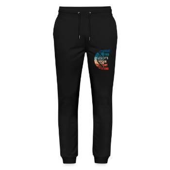 Muay Thai c’est dans mon ADN - Pantalon de jogging bio MOVER Stanley/Stella unisexe - noir - Devant - Marisol (170cm) & Nik (191cm)