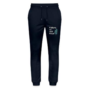 FAILURE IS NOT FINAL 01 - Stanley/Stella Mover Unisex Organic Jogging Trousers - navy - Front - Marisol (170cm) & Nik (191cm)