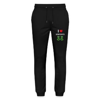 Humour petit serpent - Pantalon de jogging bio MOVER Stanley/Stella unisexe - noir - Devant - Marisol (170cm) & Nik (191cm)