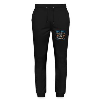 Sheet Metal Worker Before Metal Work Coffee Lover - Stanley/Stella Mover Unisex Organic Jogging Trousers - black - Front - Marisol (170cm) & Nik (191cm)